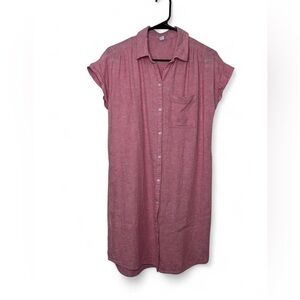 Linen Old Navy Peach Button-Up Dress size Small